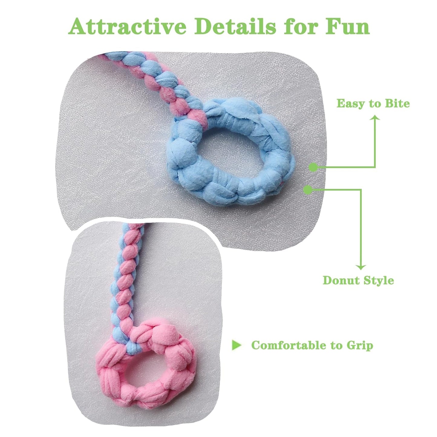 Braided Fleece Tug of War Dog Toy- Donut Style