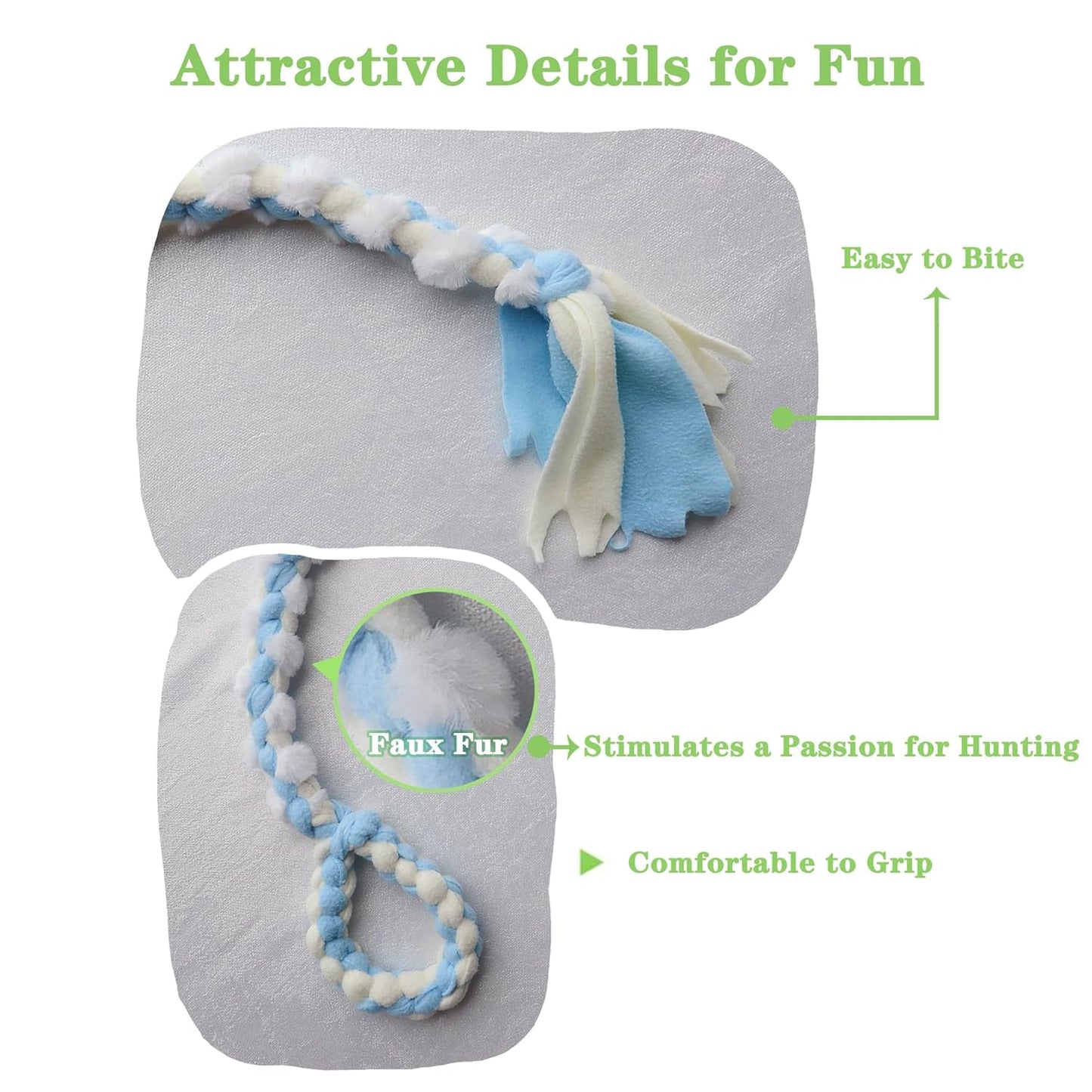 Braided Fleece Tug of War Dog Toy- Faux Fur Style